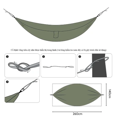 Võng Camping Gấp Gọn Siêu Nhẹ - Dã Ngoại, Cắm Trại, Du Lịch Tiện Lợi - Giá Chỉ 189k! 6