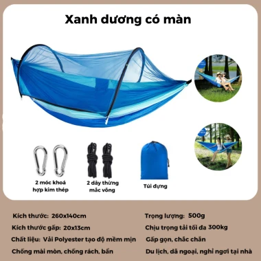 Võng Camping Gấp Gọn Siêu Nhẹ - Dã Ngoại, Cắm Trại, Du Lịch Tiện Lợi - Giá Chỉ 189k! 11