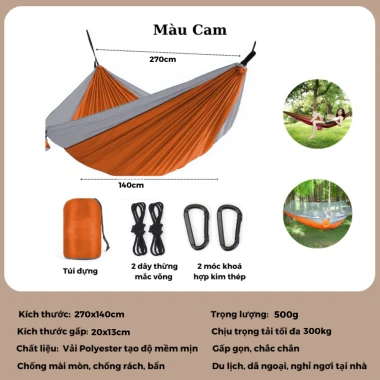 Võng Camping Gấp Gọn Siêu Nhẹ - Dã Ngoại, Cắm Trại, Du Lịch Tiện Lợi - Giá Chỉ 189k! 14