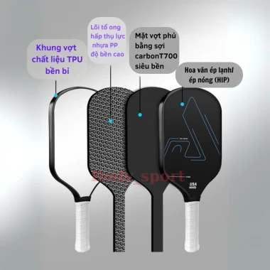 Vợt Pickleball Carbon T700 Siêu Nhẹ Mặt Nhám - Giảm Giá Cực Sốc Chỉ 309k! 5 Vợt Pickleball Carbon T700 Siêu Nhẹ Mặt Nhám - Giảm Giá Cực Sốc Chỉ 309k! 5