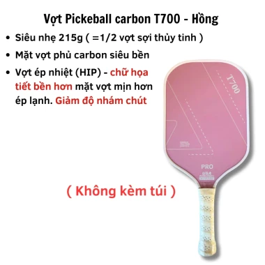 Vợt Pickleball Carbon T700 Siêu Nhẹ Mặt Nhám - Giảm Giá Cực Sốc Chỉ 309k! 24 Vợt Pickleball Carbon T700 Siêu Nhẹ Mặt Nhám - Giảm Giá Cực Sốc Chỉ 309k! 24