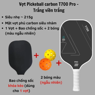 Vợt Pickleball Carbon T700 Siêu Nhẹ Mặt Nhám - Giảm Giá Cực Sốc Chỉ 309k! 42 Vợt Pickleball Carbon T700 Siêu Nhẹ Mặt Nhám - Giảm Giá Cực Sốc Chỉ 309k! 42