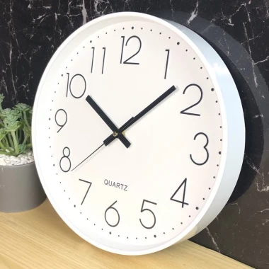 [VOUCHER 10K] Đồng hồ treo tường tròn, kim trôi CÓ MẶT KÍNH, đồng hồ treo tường Decor Tặng Pin, Móc đinh 35