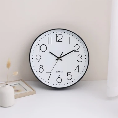 [VOUCHER 10K] Đồng hồ treo tường tròn, kim trôi CÓ MẶT KÍNH, đồng hồ treo tường Decor Tặng Pin, Móc đinh 43