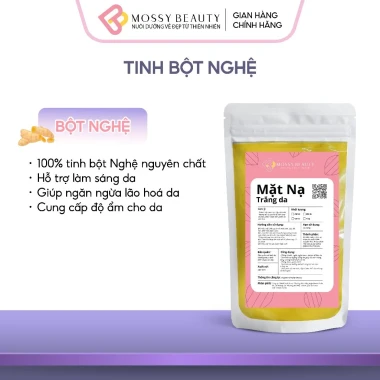 [VOUCHER 11.11] Bột Mặt Nạ Tinh Bột Nghệ Nguyên Chất Hữu Cơ, Giúp Dưỡng Trắng Da, Mờ Thâm - MOSSY BEAUTY 3