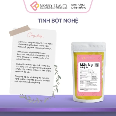[VOUCHER 11.11] Bột Mặt Nạ Tinh Bột Nghệ Nguyên Chất Hữu Cơ, Giúp Dưỡng Trắng Da, Mờ Thâm - MOSSY BEAUTY 4