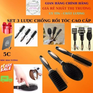 VOUCHER KHÁCH MỚI - Set 3 Lược Chống Rối Tóc Cao Cấp (gỡ rối + chải khô nhanh + bảo vệ tóc) 2