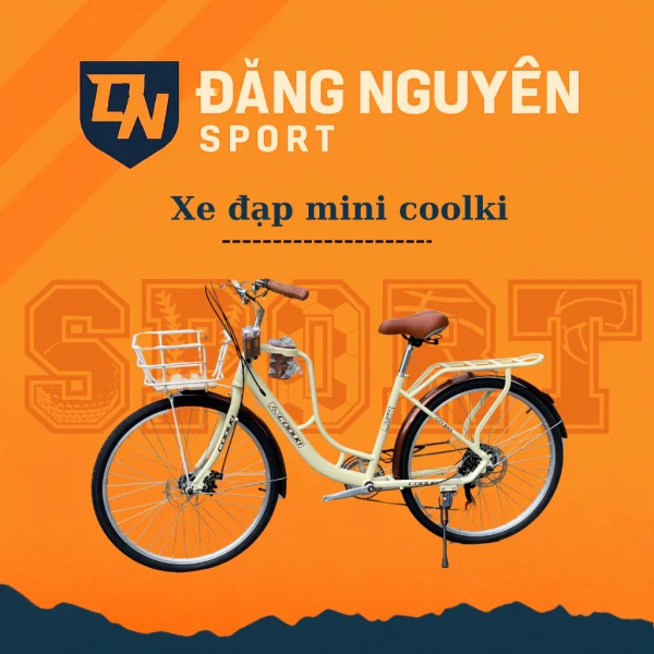 Hình ảnh sản phẩm Xe Đạp Nữ Mini Coolki 26 Inch Khung Nhôm Màu Be Shimano - Giảm 30% Chỉ 1.990.000đ