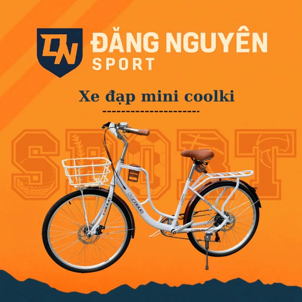 Hình ảnh sản phẩm Xe Đạp Nữ Mini Coolki 26 Inch Khung Nhôm Màu Be Shimano - Giảm 30% Chỉ 1.990.000đ