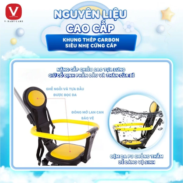 Trải nghiệm thực tế: Xe đẩy V‑BABY Q2 trong hành trình bay cùng bé