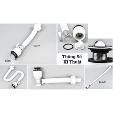 Xi Phông Thoát Nước Chậu Rửa Mặt Nhựa Sun Inox - Ngăn Mùi, Giá Chỉ 26000đ 8 Xi Phông Thoát Nước Chậu Rửa Mặt Nhựa Sun Inox - Ngăn Mùi, Giá Chỉ 26000đ 8