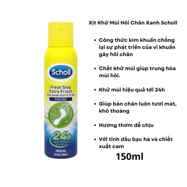 Xịt Khử Mùi Hôi Chân & Giày Scholl Đức - Diệt Mùi, Ngăn Chống Hôi Chân, Giá Tốt 125k 13 Xịt Khử Mùi Hôi Chân & Giày Scholl Đức - Diệt Mùi, Ngăn Chống Hôi Chân, Giá Tốt 125k 13