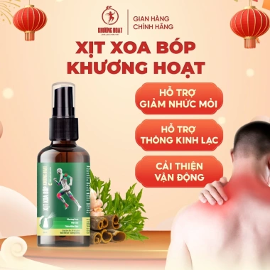Xịt Xoa Bóp Khương Hoạt Hỗ Trợ Giảm Đau Nhức Mỏi Cơ Xương Khớp, Khu Phong Tán Hàn, Chiết Xuất Thảo Dược - Chai 50ml