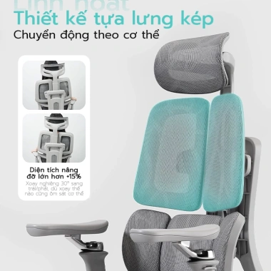 Xpanse X360 – Ghế công thái học, tựa lưng linh hoạt, đệm êm, 300kg, giá 4,8 triệu