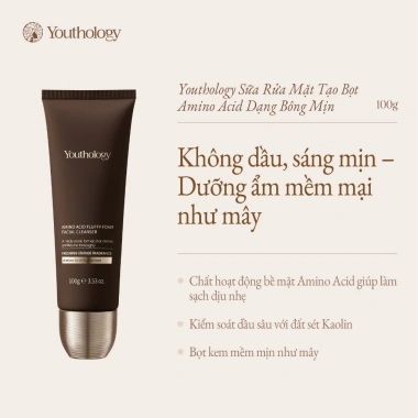 Youthology Sữa rửa mặt Fluffy‑Foam Bọt kem như mây, kiểm soát dầu, hydrat, 59.000, giao nội địa