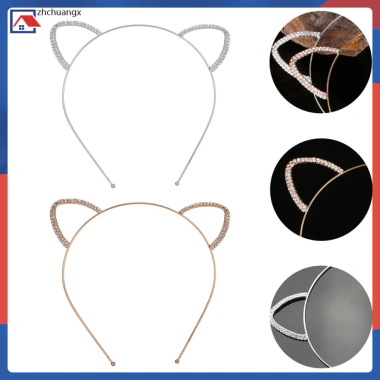 2 Chiếc Các Loại Màu Tai Mèo Băng Đô Quấn Tóc Kim Cương Giả Hợp Kim Trang Trí Tóc Cho Bé Gái Đảng Cosplay Phụ Kiện zhchuangx