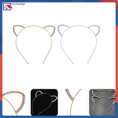 2 Chiếc Các Loại Màu Tai Mèo Băng Đô Quấn Tóc Kim Cương Giả Hợp Kim Trang Trí Tóc Cho Bé Gái Đảng Cosplay Phụ Kiện zhchuangx