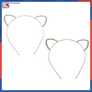 2 Chiếc Các Loại Màu Tai Mèo Băng Đô Quấn Tóc Kim Cương Giả Hợp Kim Trang Trí Tóc Cho Bé Gái Đảng Cosplay Phụ Kiện zhchuangx