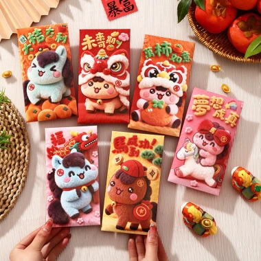 2.026 Năm Ngựa Phong Cách Mới Hoạt Hình Phong Bì Đỏ Sáng Tạo Giả Hiệu Ứng Sang Trọng Tiện Lợi Được Kín Hiệu Ứng 5D Dễ Thương GJFK