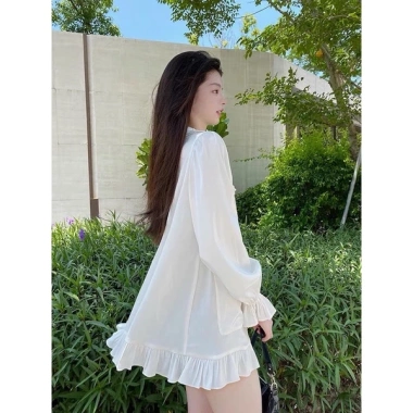 [216] Váy Lụa Bèo Cúc Đồng Dáng Babydoll Siêu Xinh Có Ảnh Thật 5