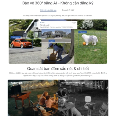 [4K] Tapo C560WS | Camera Nhận Diện Khuôn Mặt AI Siêu Nét, Xoay 360, Màu Đêm Starlight 5