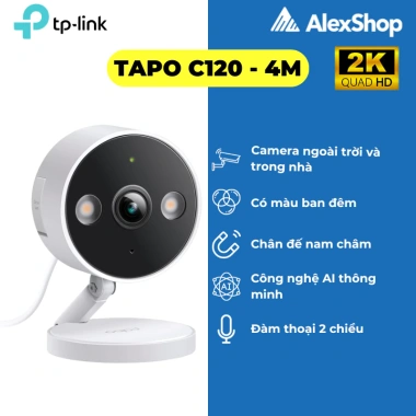 [4M] Camera Wifi TP Link Tapo C125 / C120 2K QHD , Chip AI Thông Minh, Chân Đến Nam Châm, Đàm Thoại 2 Chiều - Camera Tro 2