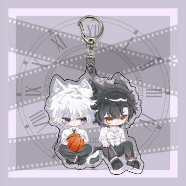 6CM Cute Anime Keychain Link Click Acrylic Key Chain Kawaii Bag Pendent Cheng Xiaoshi Lu Guang Cartoon Keyring