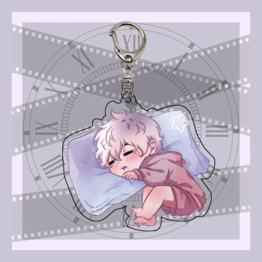 6CM Cute Anime Keychain Link Click Acrylic Key Chain Kawaii Bag Pendent Cheng Xiaoshi Lu Guang Cartoon Keyring