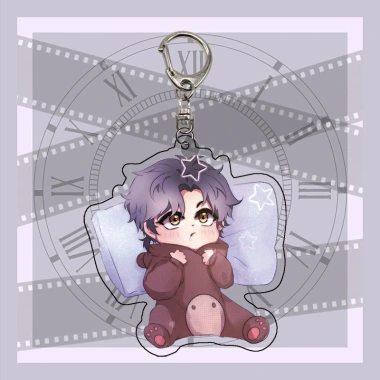 6CM Cute Anime Keychain Link Click Acrylic Key Chain Kawaii Bag Pendent Cheng Xiaoshi Lu Guang Cartoon Keyring