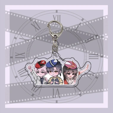 6CM Cute Anime Keychain Link Click Acrylic Key Chain Kawaii Bag Pendent Cheng Xiaoshi Lu Guang Cartoon Keyring