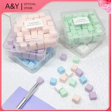 A & Y 50 Chiếc Mini Vuông Móng Tay Bọt Biển Bột Puff Nails Nghệ Thuật Gel Ba Lan Dụng Cụ Trang Điểm Mỹ Phẩm Đệm Móng Tay Áo Cho Phụ Kiện Làm Móng Tay. 2