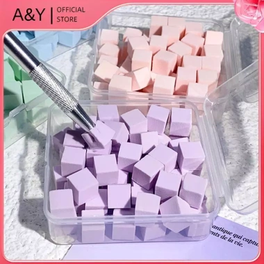 A & Y 50 Chiếc Mini Vuông Móng Tay Bọt Biển Bột Puff Nails Nghệ Thuật Gel Ba Lan Dụng Cụ Trang Điểm Mỹ Phẩm Đệm Móng Tay Áo Cho Phụ Kiện Làm Móng Tay. 6