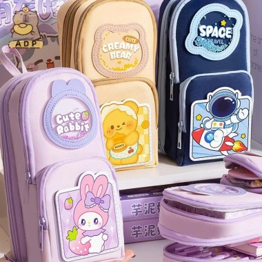 [ADP] Túi bút chì thời trang đơn giản Hộp đựng bút chì dung tích lớn Sinh viên Văn phòng phẩm Tổ chức Schoolbag Hình dạng Dây kéo Túi đựng bút chì Quà tặng VN 3