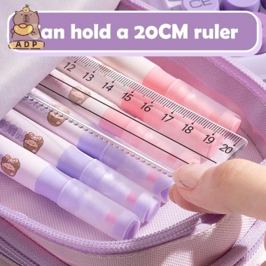 [ADP] Túi bút chì thời trang đơn giản Hộp đựng bút chì dung tích lớn Sinh viên Văn phòng phẩm Tổ chức Schoolbag Hình dạng Dây kéo Túi đựng bút chì Quà tặng VN 4