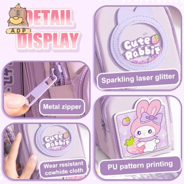 [ADP] Túi bút chì thời trang đơn giản Hộp đựng bút chì dung tích lớn Sinh viên Văn phòng phẩm Tổ chức Schoolbag Hình dạng Dây kéo Túi đựng bút chì Quà tặng VN 5