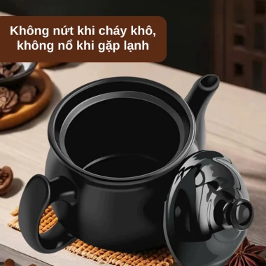 Ấm Sắc Thuốc Bắc 2L Đất Đen Nung Cao Cấp - Giảm 20% Còn 220k 6