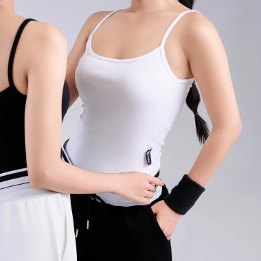 Áo 2 Dây Crop Nữ ECOCHIC Bra Trắng Đen Cotton Mềm Mại, Thấm Hút Mồ Hôi - 194k 2