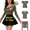 Áo da beo trễ vai cổ vuông bigsize, thun lạnh da báo co giãn ôm body, đẹp xinh giá 59.999 VND