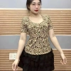 Áo da beo trễ vai cổ vuông bigsize, thun lạnh da báo co giãn ôm body, đẹp xinh giá 59.999 VND 10