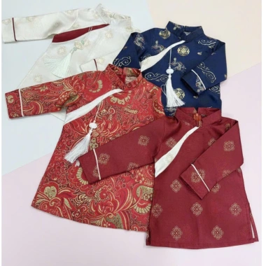 Áo Dài Bé Trai Tết 2.026 - Vải Gấm Cao Cấp, Họa Tiết Sang Trọng Giảm Giá Cực Sâu Chỉ 180k 3