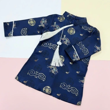 Áo Dài Bé Trai Tết 2.026 - Vải Gấm Cao Cấp, Họa Tiết Sang Trọng Giảm Giá Cực Sâu Chỉ 180k 4