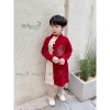 Áo dài cặp đôi nhung tăm Tết đỏ giảm 267k còn 209k - Set anh em chất lượng cao 4