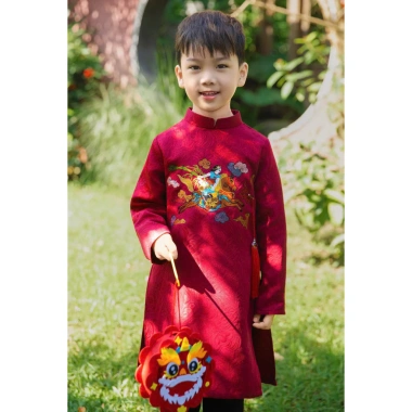 Áo Dài Tết Cặp Bố Con - Áo Dài Bé Trai & Bố Diện Lễ Tết, Du Xuân 2.026 Giá Cực Sốc 199k