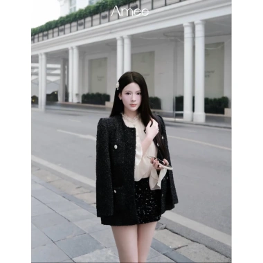 Áo Khoác Dạ Tweed Dáng Dài Sang Chảnh Giảm 85k Chất Liệu Cao Cấp Cho Nàng Đi Tết 6
