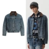 Áo khoác denim ngắn vải nhung cổ điển kiểu Mỹ cho mùa thu - phù hợp nam và nữ