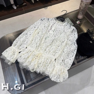 Áo kiểu nữ ren mix tay bèo cực tiểu không lộ, thắt eo cực xinh chuẩn loại 1 - SL có hạn 3