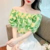 Áo Kiểu Trễ Vai Tay Phồng Ngắn Phối Bèo Ngọt Ngào Thời Trang Cho Nữ 3