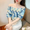 Áo Kiểu Trễ Vai Tay Phồng Ngắn Phối Bèo Ngọt Ngào Thời Trang Cho Nữ 7