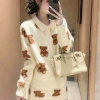 Áo Len Hoạt Hình Gấu Jacquard Trắng Two Piece Thời Trang Thu Đông Giá 142.560 VND