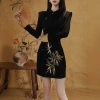 Áo ngắn tay retro Trung Hoa sườn xám siêu nhẹ - Phong cách lễ hội thu đông